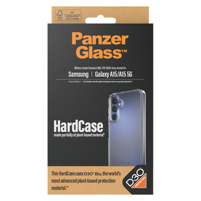 Custodia HardCase D3O per Samsung Galaxy A15/A15 5G, Trasparente, PanzerGlass