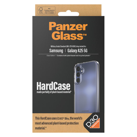 Custodia HardCase D3O per Samsung Galaxy A25 5G, Trasparente, PanzerGlass