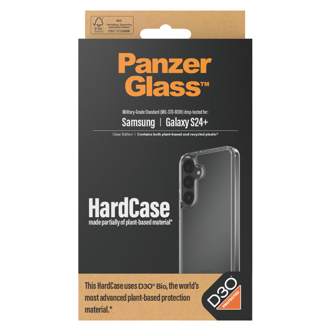 Custodia HardCase D3O per Samsung Galaxy S24+, Trasparente, PanzerGlass