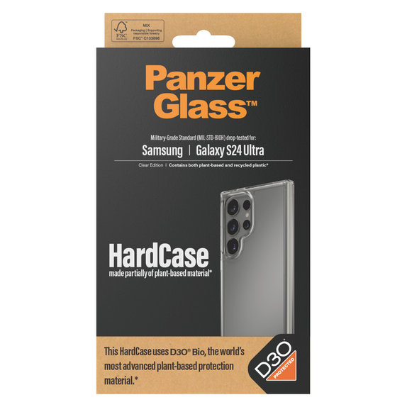 Custodia HardCase D3O per Samsung Galaxy S24 Ultra, Trasparente, PanzerGlass