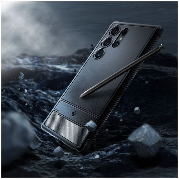 Custodia Rugged Armor per Samsung S24 Ultra, Matte Black, Spigen