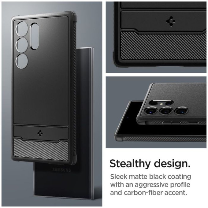 Custodia Rugged Armor per Samsung S24 Ultra, Matte Black, Spigen