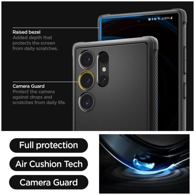 Custodia Rugged Armor per Samsung S24 Ultra, Matte Black, Spigen