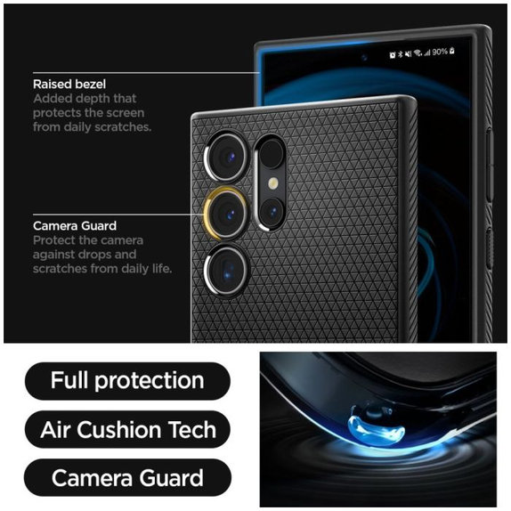 Custodia Liquid Air per Samsung S24 Ultra, Matte Black, Spigen