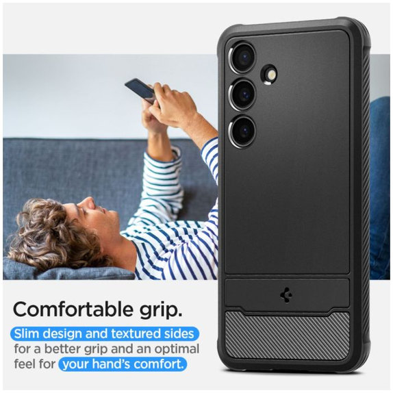 Custodia Rugged Armor per Samsung S24+, Matte Black, Spigen