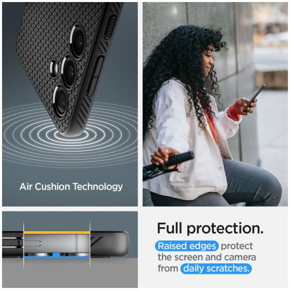 Custodia Liquid Air per Samsung S24+, Matte Black, Spigen