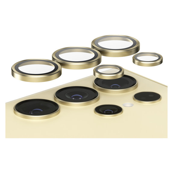 Protezione obiettivo fotocamera Hoops per Samsung Galaxy S24 Ultra, Giallo, PanzerGlass