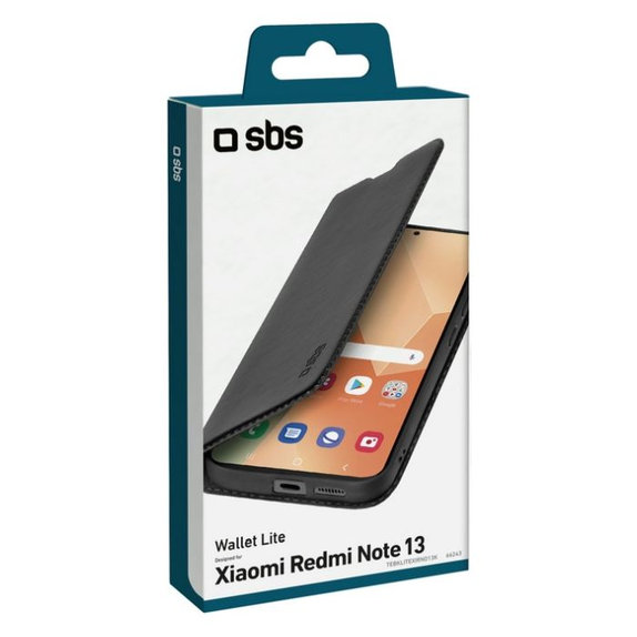 Custodia Book Wallet Lite per Xiaomi Redmi Note 13, Black, SBS