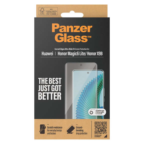 Vetro temperato UWF per Honor Magic6 Lite, Nero, PanzerGlass