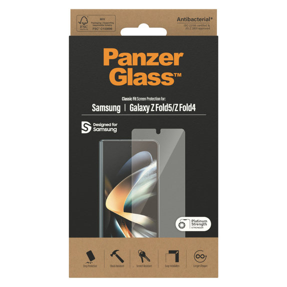 Vetro temperato AB per Samsung Galaxy Z Fold5/Z Fold4, Trasparente, PanzerGlass