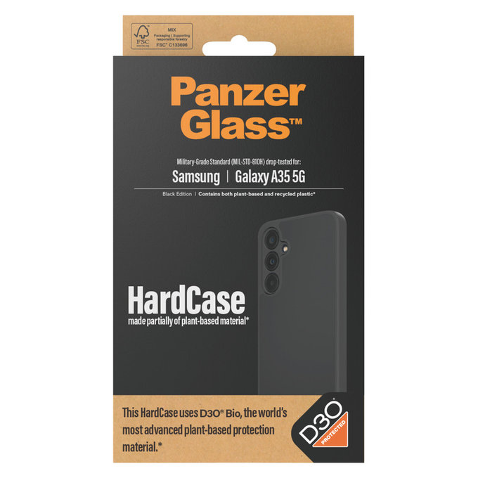 Custodia HardCase D3O per Samsung Galaxy A35 5G, Nero, PanzerGlass