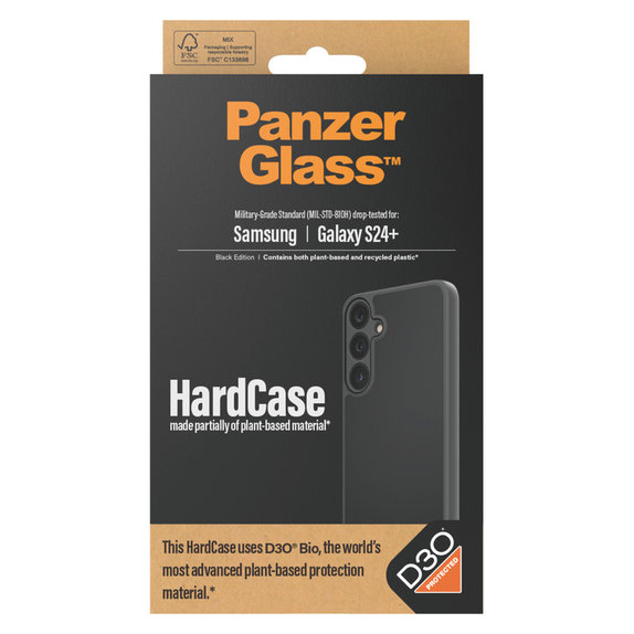 Custodia HardCase D3O per Samsung Galaxy S24+, Nero, PanzerGlass