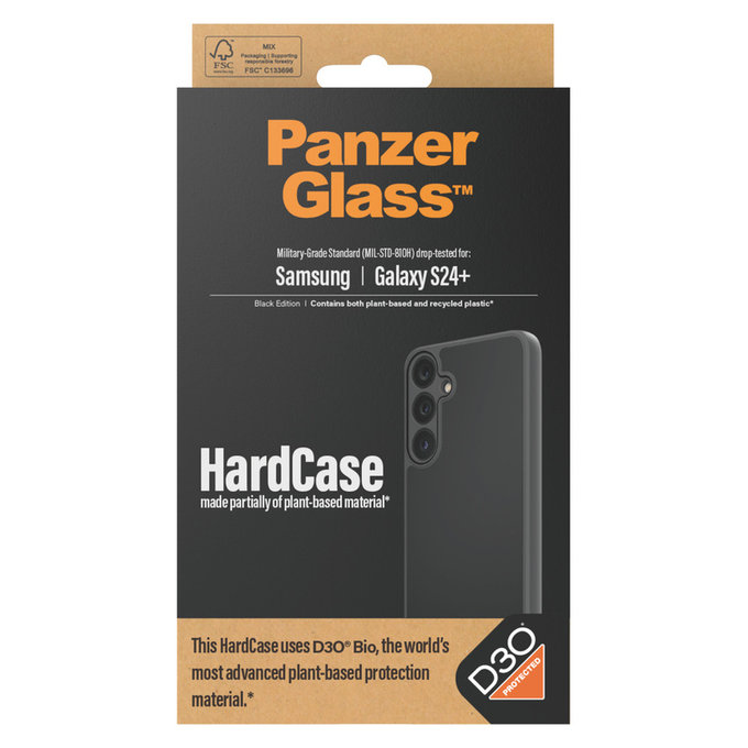Custodia HardCase D3O per Samsung Galaxy S24+, Nero, PanzerGlass