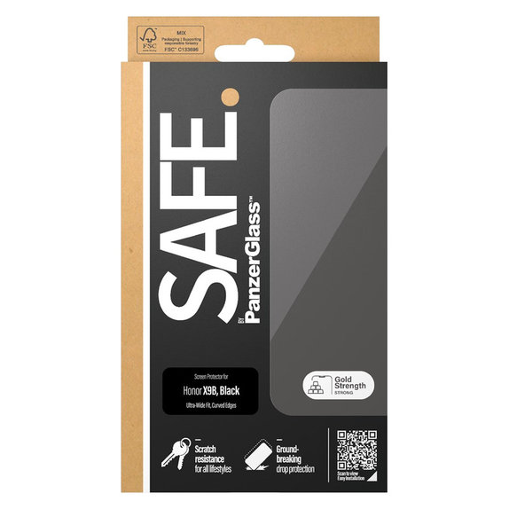 Vetro temperato UWF per Honor Magic6 Lite, Nero, SAFE by PanzerGlass