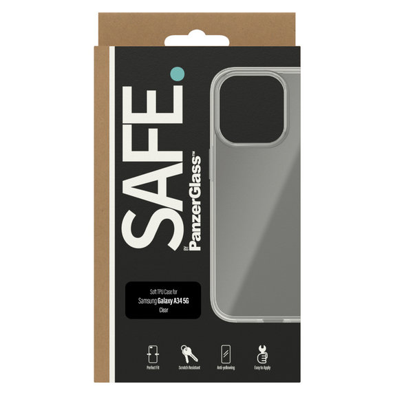 Custodia TPU per Samsung Galaxy A34 5G, Trasparente, SAFE by PanzerGlass