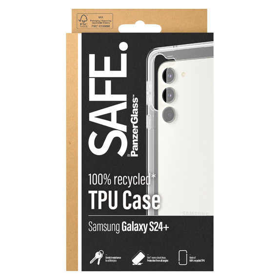 Custodia TPU per Samsung Galaxy S24+, Trasparente, SAFE by PanzerGlass