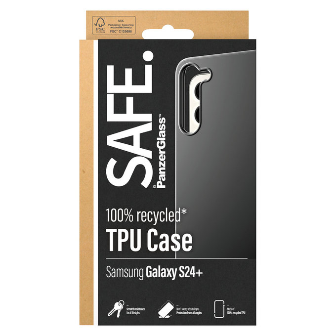 Custodia TPU per Samsung Galaxy S24+, Nero, SAFE by PanzerGlass