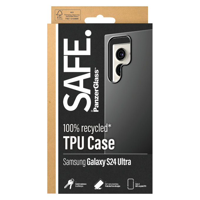 Custodia TPU per Samsung Galaxy S24 Ultra, Nero, SAFE by PanzerGlass