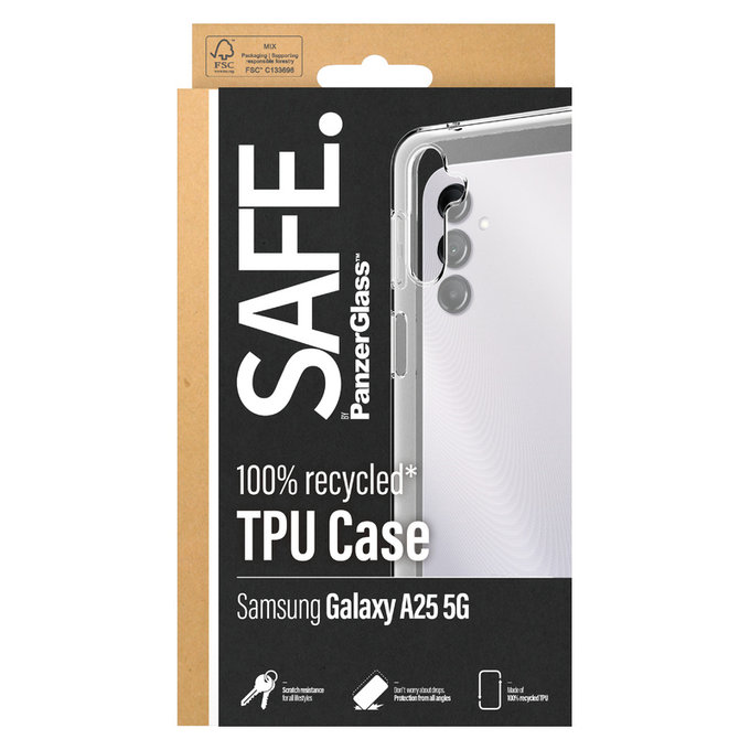 Custodia TPU per Samsung Galaxy A25 5G, Trasparente, SAFE by PanzerGlass