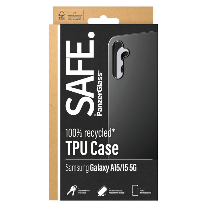 Custodia TPU per Samsung Galaxy A15/A15 5G, Nero, SAFE by PanzerGlass