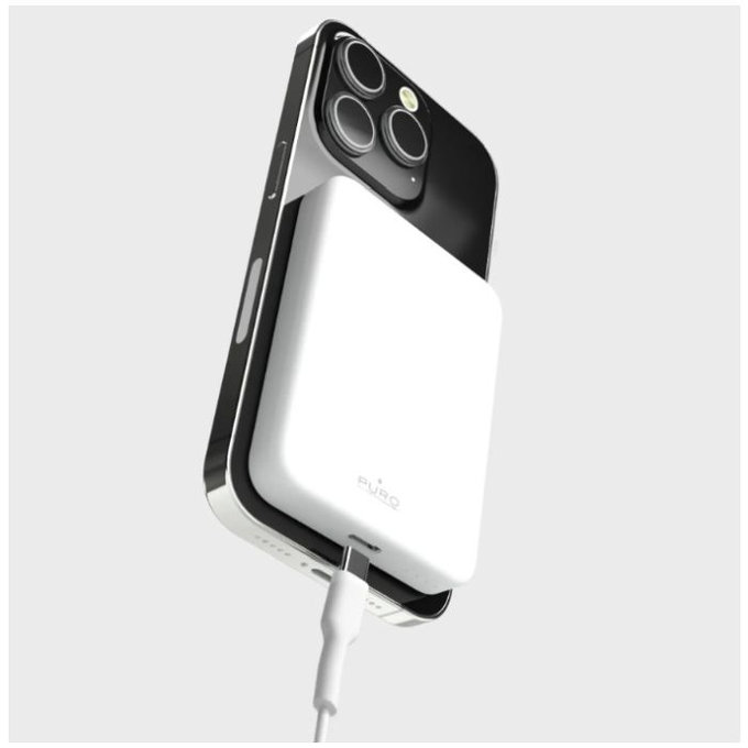 PowerBank MagSafe 4200mAh, 5W, USB-C, White, PURO