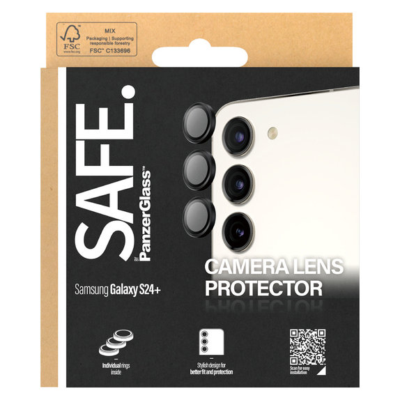 Protezione obiettivo fotocamera per Samsung Galaxy S24/S23/S23+, Nero, SAFE by PanzerGlass