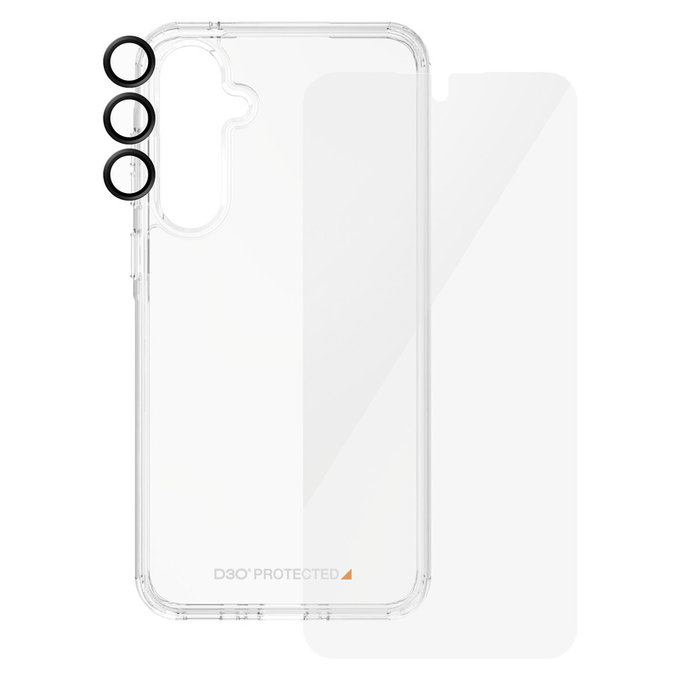 Bundle Hoops + Vetro temperato UWF + Hard Case D3O per Samsung Galaxy A55 5G, PanzerGlass