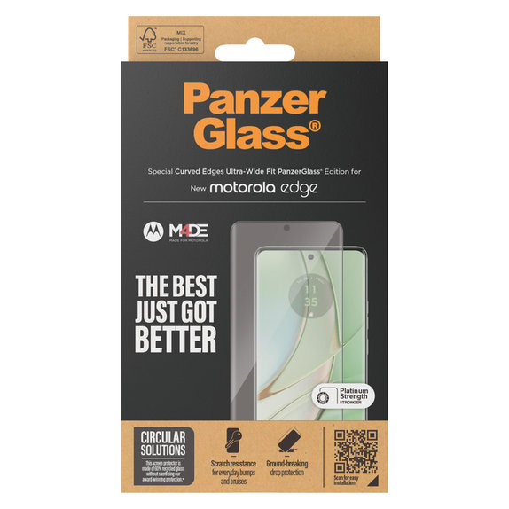 Vetro temperato UWF per Motorola Edge 50 Pro, Nero, PanzerGlass