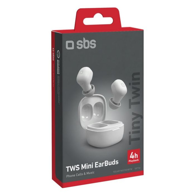 Auricolari wireless TWS Mini, White, SBS