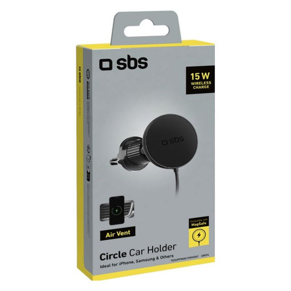 Supporto auto Circle con MagSafe 15W, Black, SBS