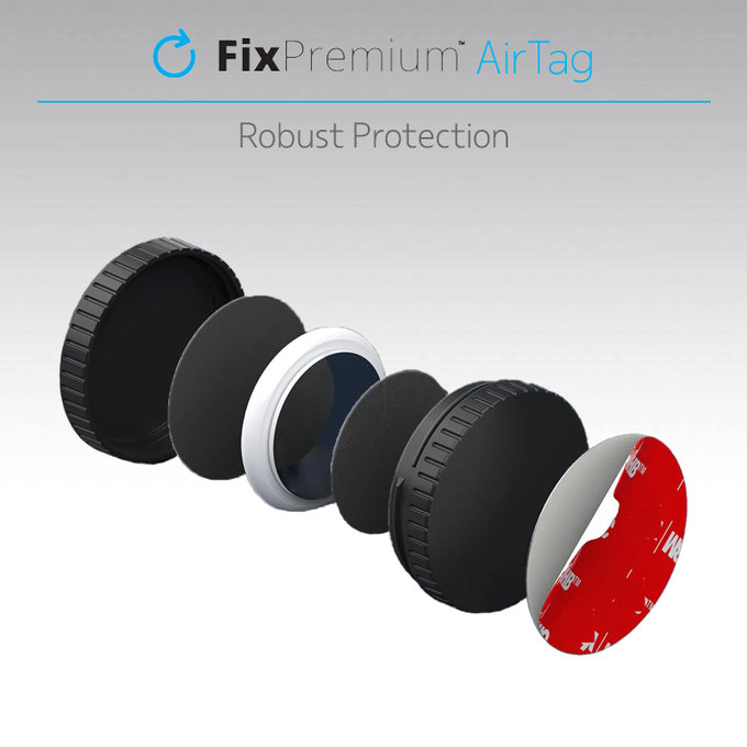 Custodia protettiva per AirTag, Black, FixPremium