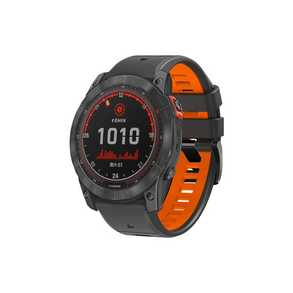 Cinturino in silicone bicolore per Garmin QuickFit 26mm, Grey, FixPremium