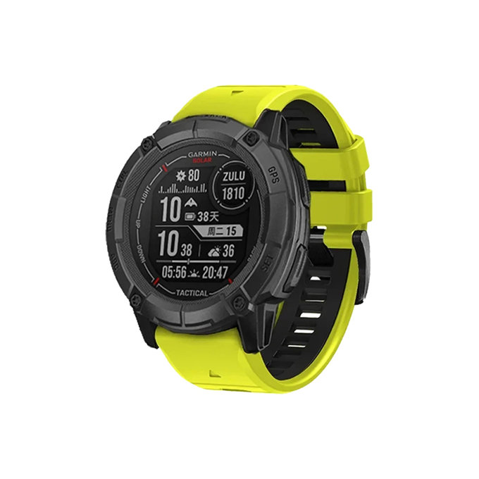 Cinturino in silicone bicolore per Garmin QuickFit 26mm, Green, FixPremium