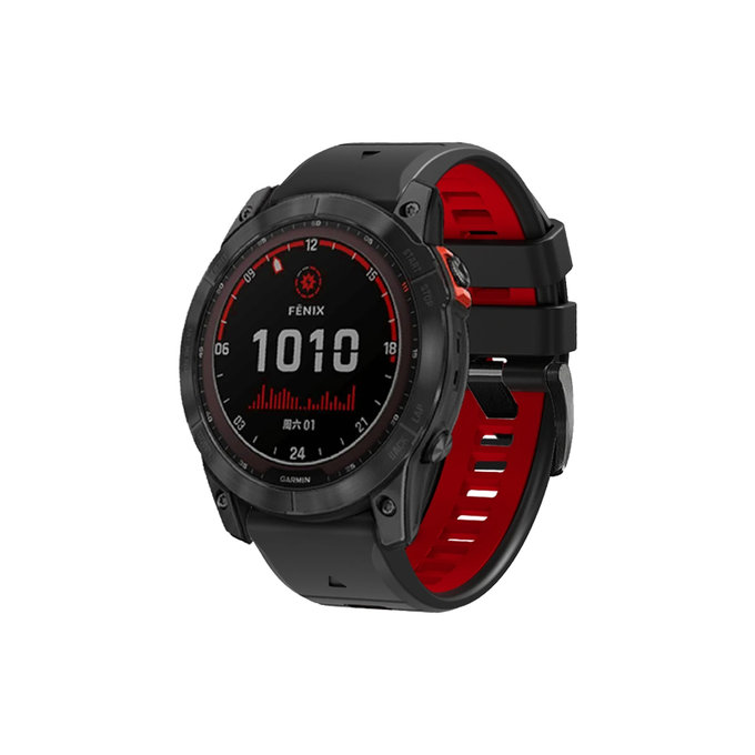 Cinturino in silicone bicolore per Garmin QuickFit 20mm, Black, FixPremium