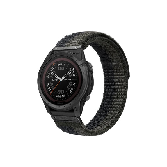 Cinturino in nylon per Garmin QuickFit 26mm, Grey, FixPremium