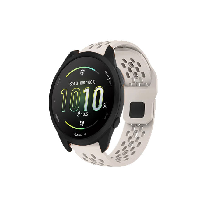 Cinturino universale in silicone per Garmin 20mm, White, FixPremium