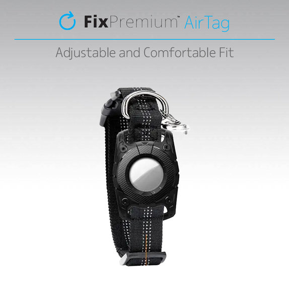 Collare per AirTag per cani e gatti, Black, FixPremium