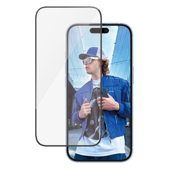 Vetro temperato UWF con applicatore per iPhone 16/15, Nero, PanzerGlass