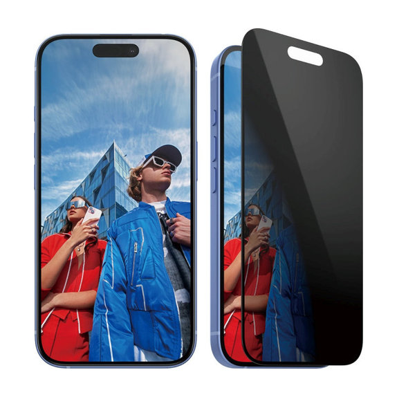 Vetro temperato UWF Privacy con applicatore per iPhone 16/15, Nero, PanzerGlass