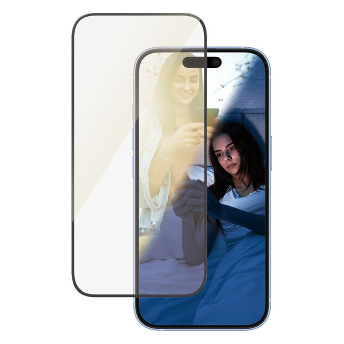 Vetro temperato UWF Eyecare con applicatore per iPhone 16/15, Nero, PanzerGlass