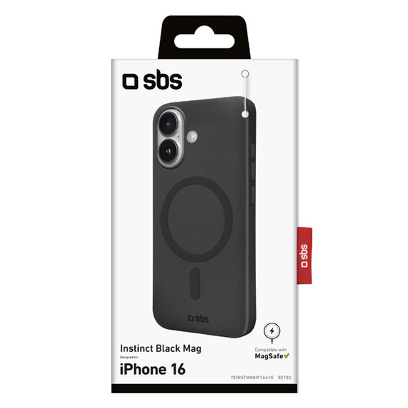 Custodia Instinct Mag con MagSafe per iPhone 16, Black, SBS