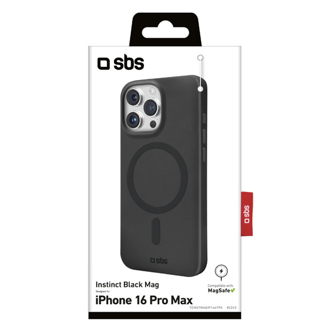 Custodia Instinct Mag con MagSafe per iPhone 16 Pro Max, Black, SBS