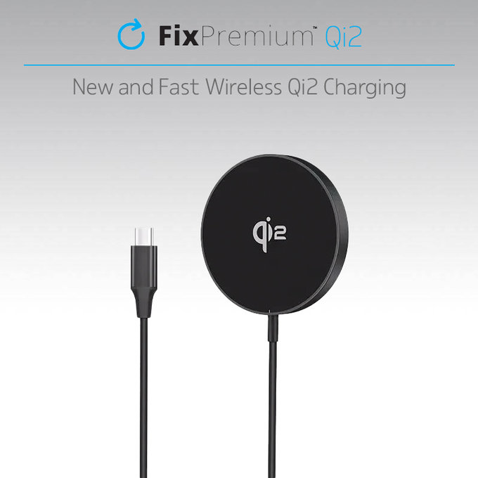 Caricatore MagSafe con Qi2, Black, FixPremium