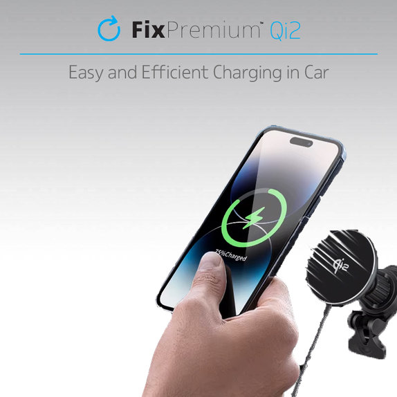 Caricatore da auto MagSafe con Qi2, Black, FixPremium