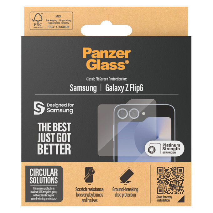 Vetro temperato Classic Fit per Samsung Galaxy Z Flip6, Trasparente, PanzerGlass