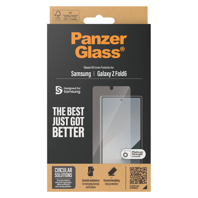 Vetro temperato Classic Fit per Samsung Galaxy Z Fold6, Trasparente, PanzerGlass