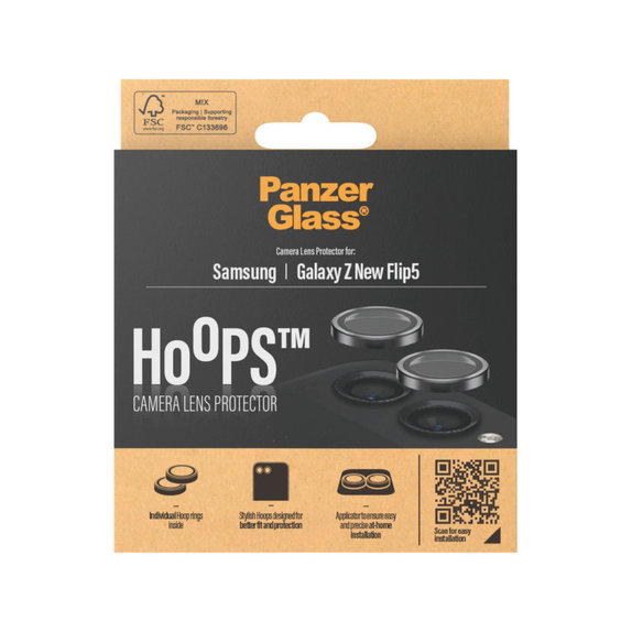Protezione lente fotocamera Hoops per Samsung Z Flip6, Nero, PanzerGlass