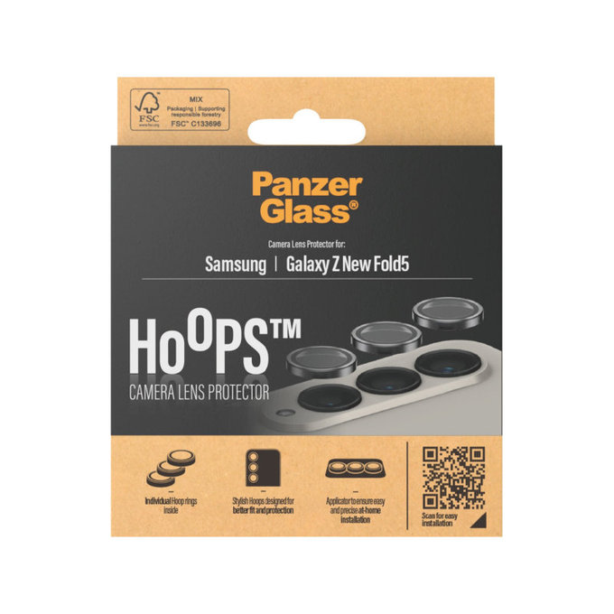Protezione lente fotocamera Hoops per Samsung Z Fold6, Nero, PanzerGlass