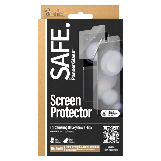 Pellicola protettiva UWF e vetro temperato per Samsung Galaxy Z Flip6, Trasparente, SAFE by PanzerGlass