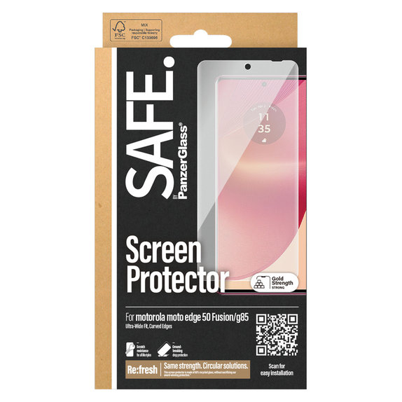 Vetro temperato UWF per Motorola Moto G85 5G/Edge 50 Fusion, Nero, SAFE by PanzerGlass